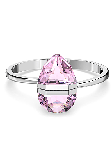 Swarovski Lucent Bangle, Pink, Stainless Steel, Small