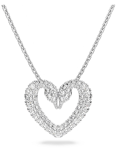 Swarovski Crystal and Rhodium Una Heart Pendant Necklace