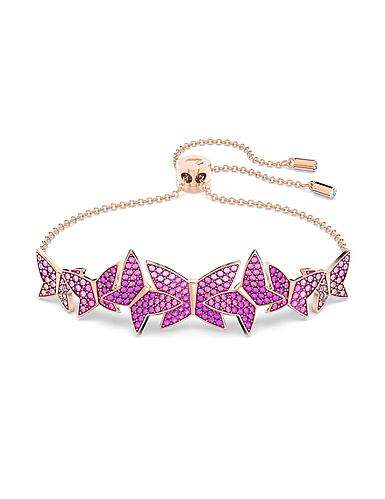 Swarovski Lilia Bracelet, Butterfly, Pink, Rose-Gold Tone Plated