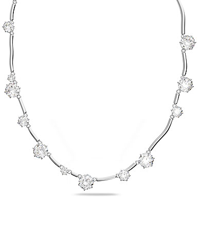 Swarovski Constella Necklace, Mixed Round Cuts, White, Rhodium Plated