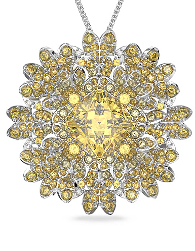Swarovski Eternal Flower Brooch, Flower, Yellow, Mixed Metal Finish