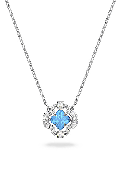 Swarovski Sparkling Dance Necklace, Blue, Rhodium Plated