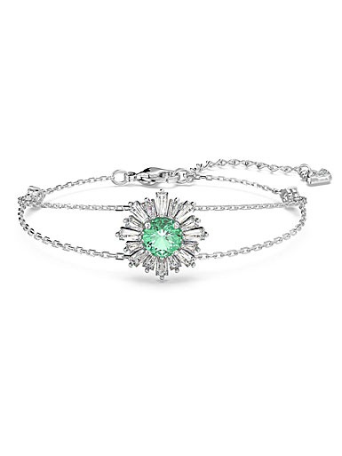 Swarovski Sunshine Bracelet, Green, Rhodium Plated M