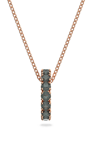 Swarovski Exalta Black and Rose Gold-Tone Plated Pendant Necklace