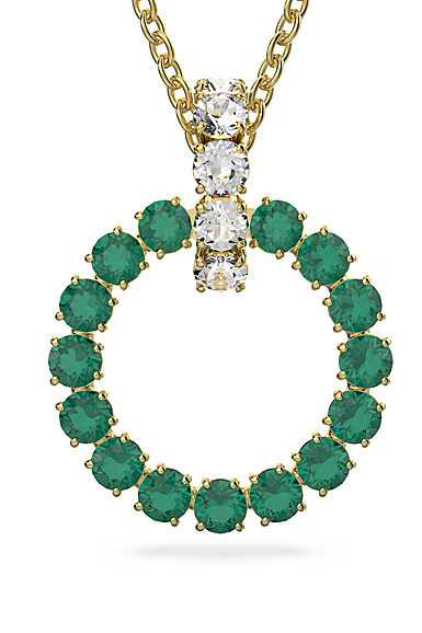 Swarovski Exalta Green, Gold-Tone Plated Pendant Necklace