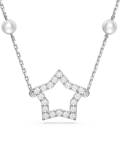 Swarovski Crystal and Pearls Stella Star Rhodium Necklace