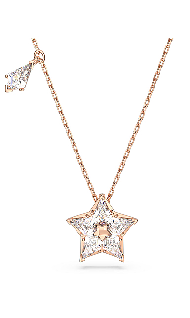 Swarovski Stella Pendant, Kite Cut, Star, White, Rose Gold Tone Plated