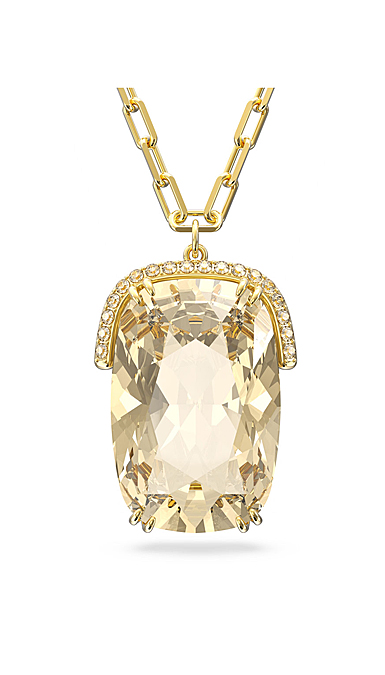 Swarovski Harmonia Pendant, Oversized Crystal, Yellow, Gold Tone Plated