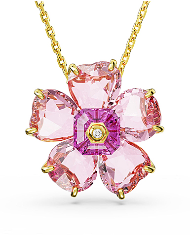 Swarovski Jewelry Necklace Florere, Pendant S Pink, Gold