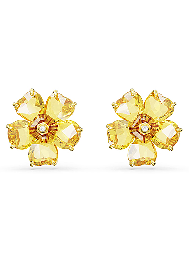 Swarovski Jewelry Florere, Pierced Earrings Yellow and Gold