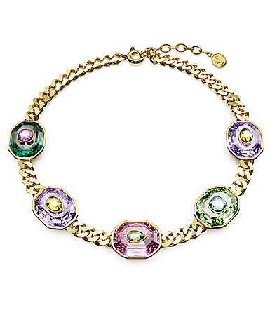 Swarovski Jewelry Necklace Chroma, Choker Octagon Multi Color, Gold