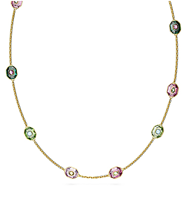 Swarovski Multi Color Crystals and Gold Chroma Necklace