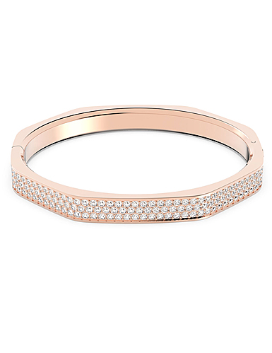 Swarovski Jewelry Bracelet Dextera, Bangle Octagonal Pave Crystal, Rose Gold M