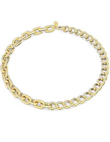 Swarovski Jewelry Necklace Dextera, Modern Chain Pave Crystal, Gold XL