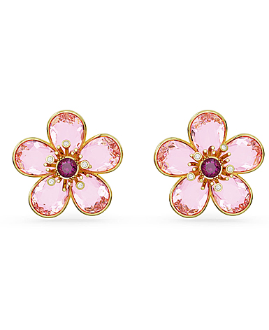 Swarovski Jewelry Florere, Pierced Earrings Naive Pink, Gold