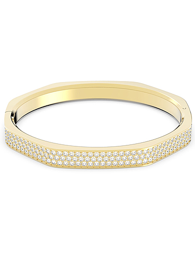 Swarovski Jewelry Bracelet Dextera, Bangle Octagonal Pave Crystal, Gold M