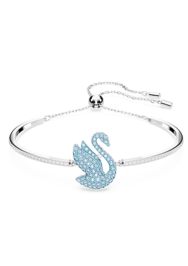 Swarovski Swarovski Iconic Swan bangle, Swan, Blue, Rhodium