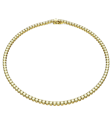Swarovski Yellow Crystal and Gold Matrix Tennis Necklace