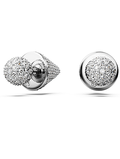 Swarovski Crystal and Rhodium Luna Moon Stud Pierced Earrings, Pair