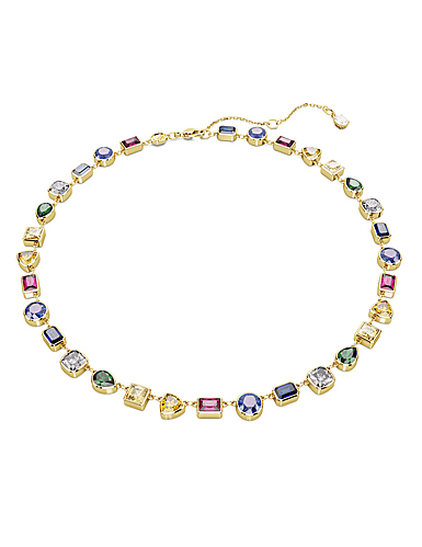 Swarovski Stilla necklace, Mixed cuts, Multicolored, Gold