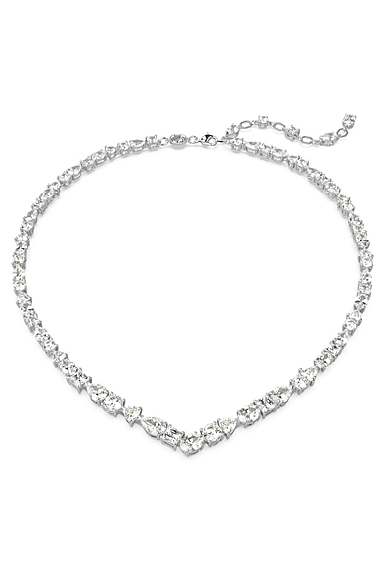 Swarovski Mesmera necklace, Mixed cuts, White, Rhodium