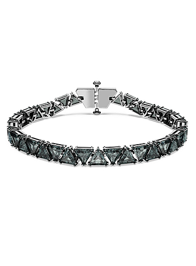 Swarovski Matrix bracelet, Triangle cut, Black, Ruthenium