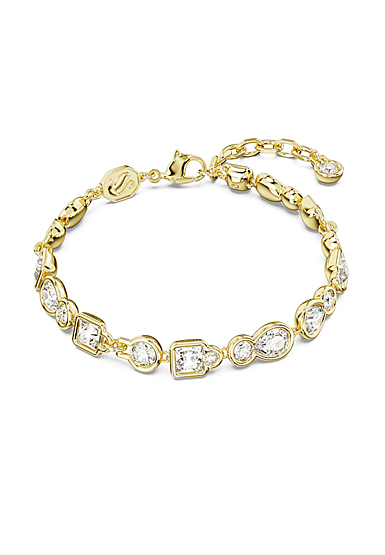 Swarovski Dextera bracelet, Mixed cuts, White, Gold