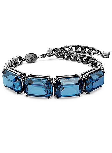 Swarovski Millenia bracelet, Octagon cut, Blue, Ruthenium