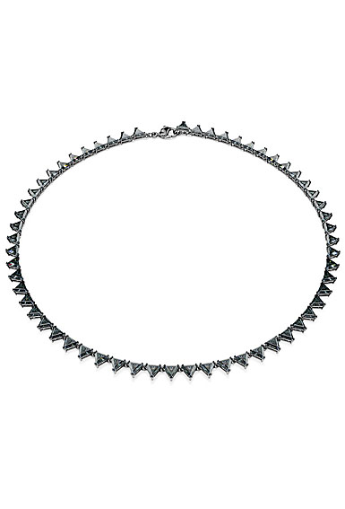 Swarovski Matrix necklace, Triangle cut, Gray, Ruthenium plated