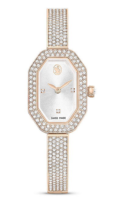 Swarovski Dextera Bangle watch, Swiss Made, Metal bracelet, Gold tone, Champagne gold-tone finish