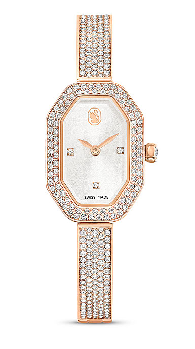 Swarovski Dextera Bangle watch, Swiss Made, Metal bracelet, Rose gold tone, Rose gold-tone finish
