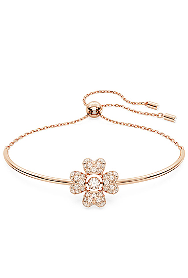 Swarovski Idyllia bracelet, Clover, White, Rose gold