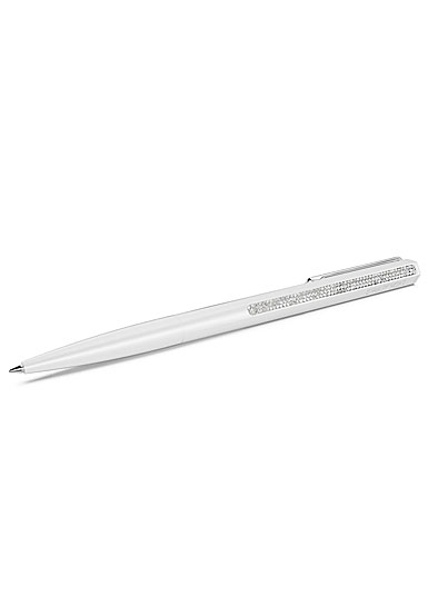 Swarovski Crystal Shimmer ballpoint pen, White lacquered, Chrome plated