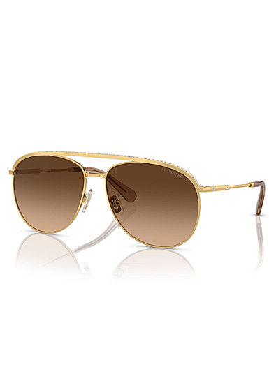 Swarovski Sunglasses, Pilot shape, Brown