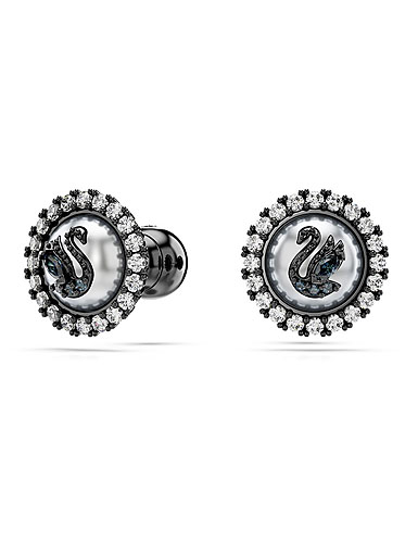 Swarovski Swarovski Iconic Swan stud earrings, Swan, Gray, Ruthenium plated