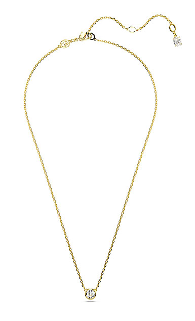 Swarovski Imber pendant, Round cut, White, Gold-tone plated