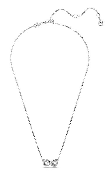Swarovski Hyperbola pendant, Pave, Infinity, White, Rhodium plated