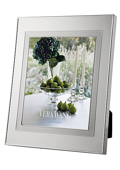 Vera Wang Wedgwood Silver Plate Blanc Sur Blanc 4x6" Picture Frame