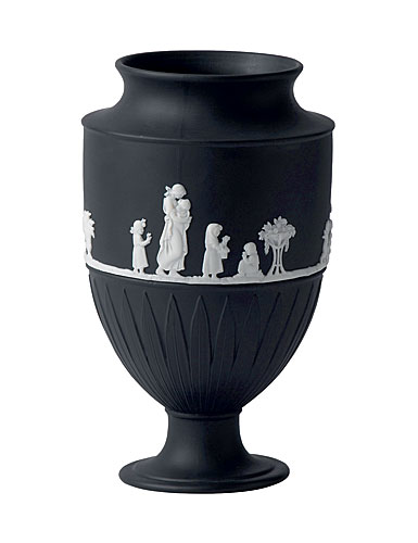 Wedgwood Jasper Classic Vase, White on Black