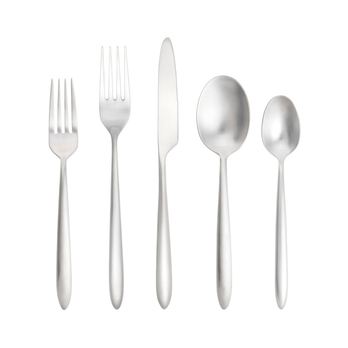 Fortessa Stainless Flatware Velo Brushed 5 Piece Place Setting