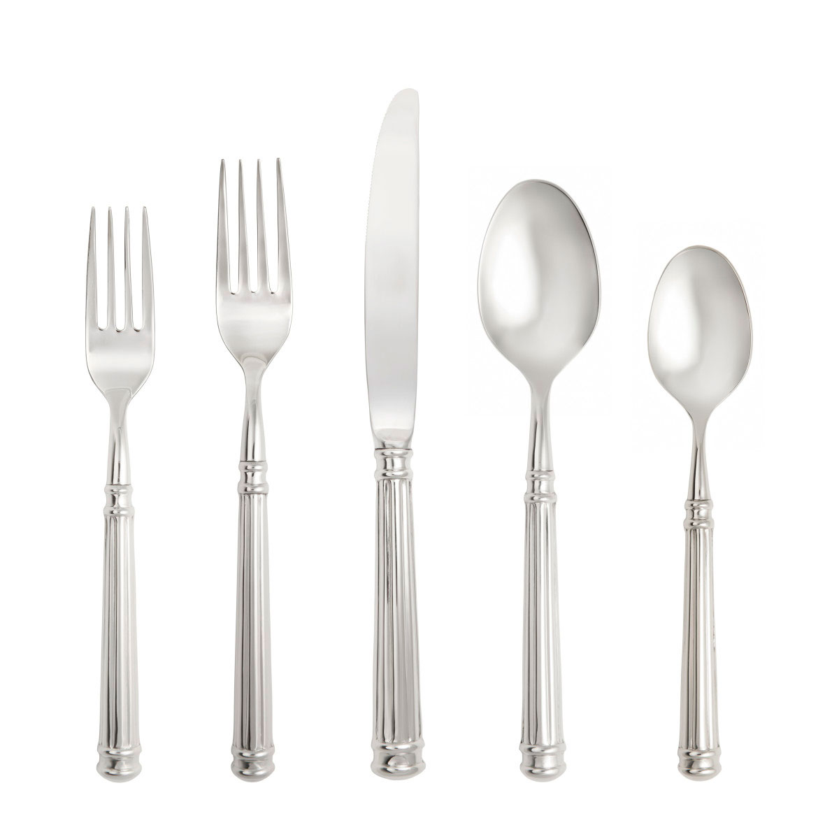 Fortessa Stainless Flatware Nyssa Hollow Handle 5 Piece Place Setting