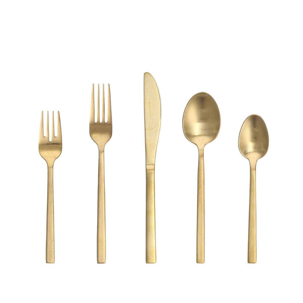 Fortessa Stainless Flatware Arezzo Brushed Gold 20p Flatware Set