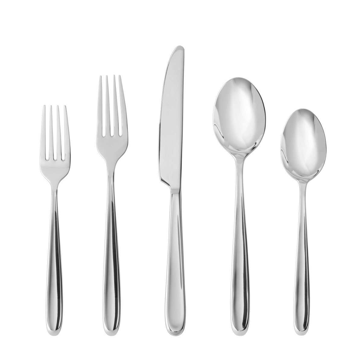 Fortessa Stainless Flatware Scoop 5 Piece Place Setting