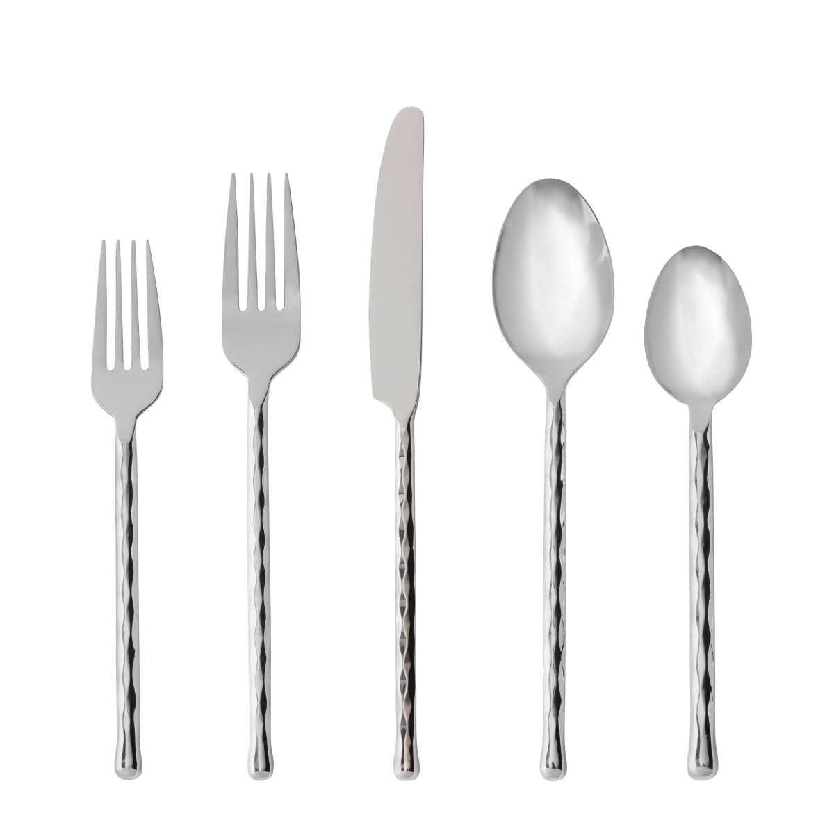 Fortessa Stainless Flatware Spindle 5 Piece Place Setting