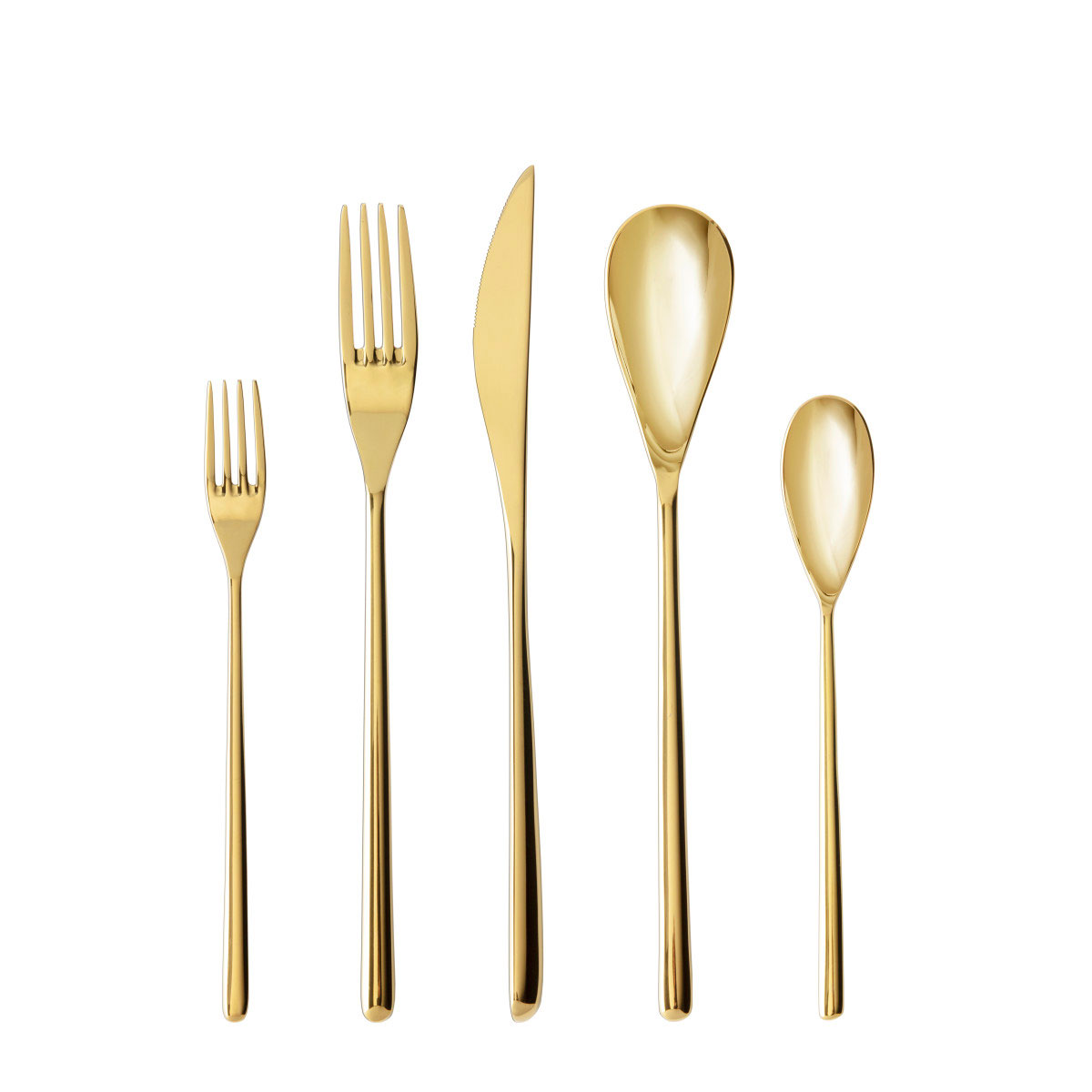 Fortessa Stainless Flatware Dragonfly Gold 5 Piece Place Setting
