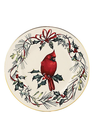 Lenox Winter Greetings Dinnerware Cardinal Accent Plate 9"