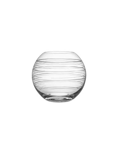 Orrefors Crystal, Graphic Round Crystal Vase, Medium