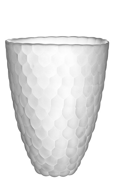 Orrefors 7.87" Crystal Raspberry Vase Frost