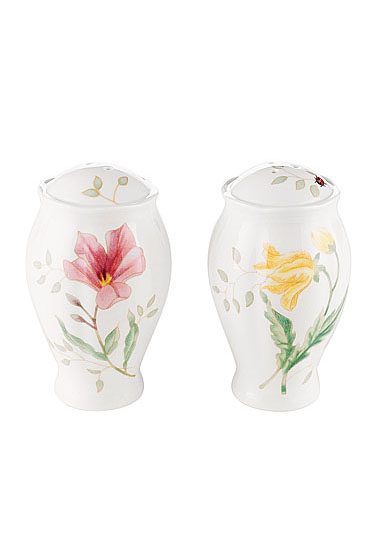 Lenox Butterfly Meadow China Floral Salt And Pepper Shaker Set