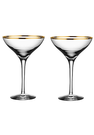 Orrefors Crystal, Morberg Exclusive Crystal Champagne Coupe, Pair